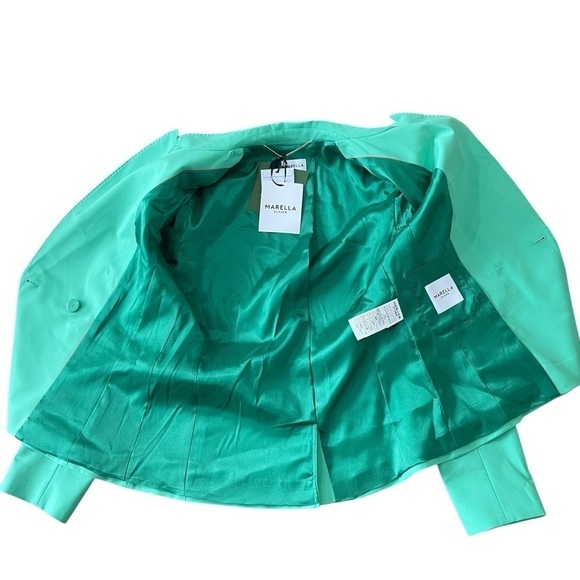 MARELLA Affetto By Max Mara Women’s Double Breasted Blazer Bright Green NWT $535 - Picture 11 of 16